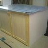 stainless topped crockery cupboard